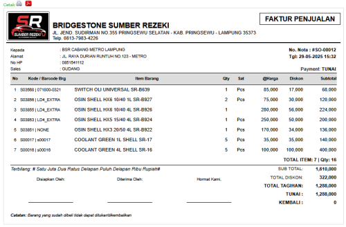 Faktur Penjualan Brg
